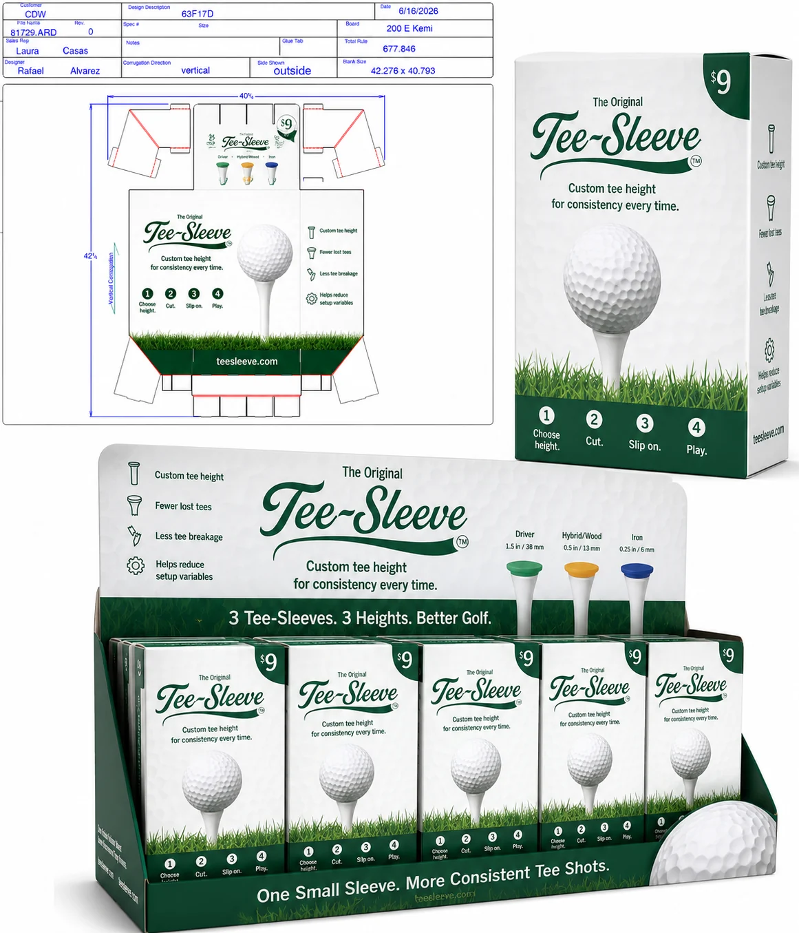 Tee-Sleeve package and retail display system